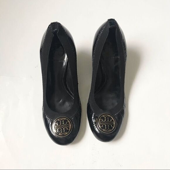 Tory Burch black leather Caroline heels - Picture 1 of 14